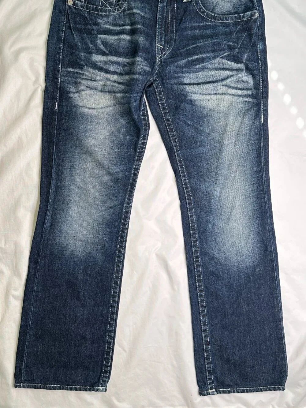 True Religion Section Straight Jeans Mens 33x31 Medium Wash Blue Denim Casual